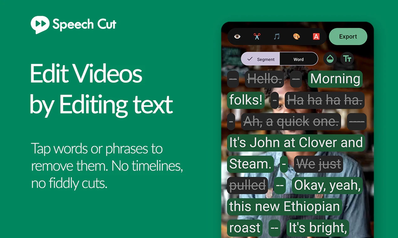 startuptile SpeechCut-Cut videos by speech Not by waveforms
