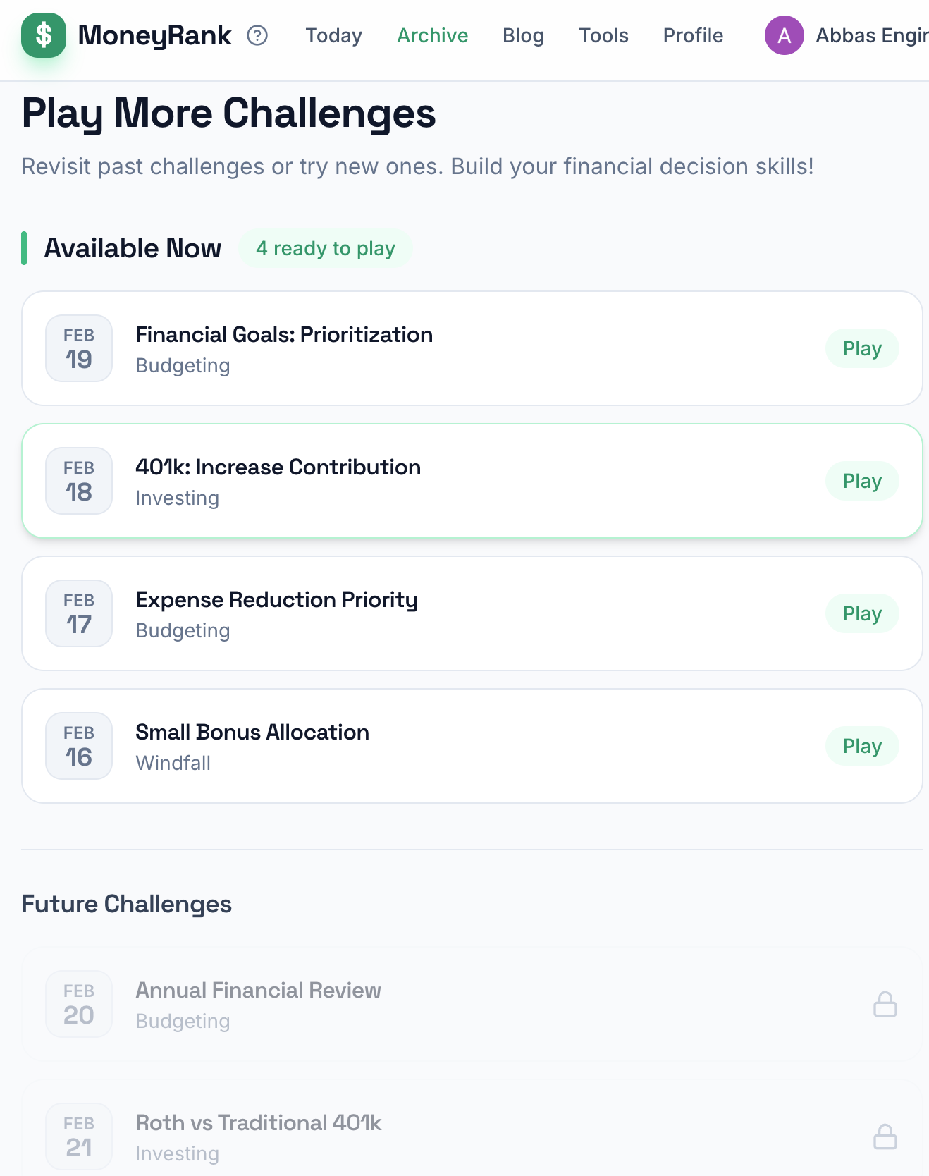 MoneyRank gallery image