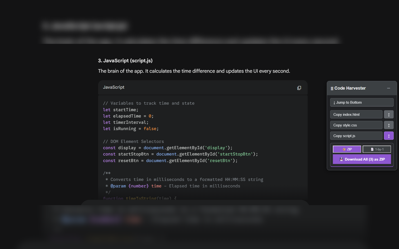 Gemini Code Harvester - Screenshot 4 showing product features and functionality