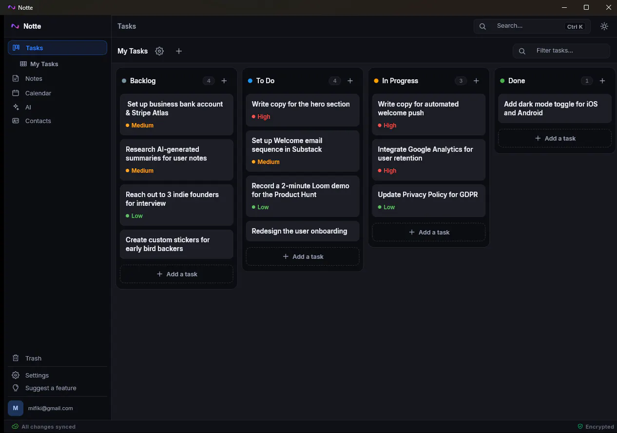 Notte - Privacy-first Workspace gallery image