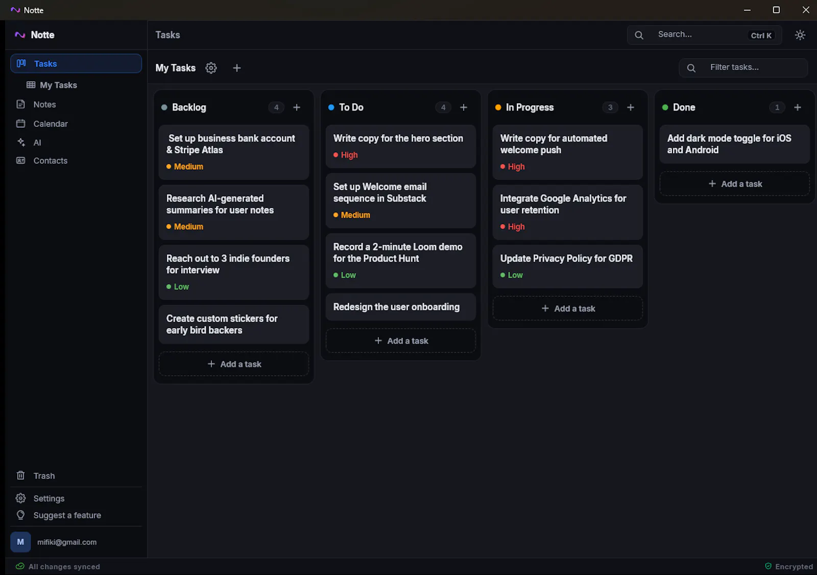Notte - Privacy-first Workspace screenshot 2