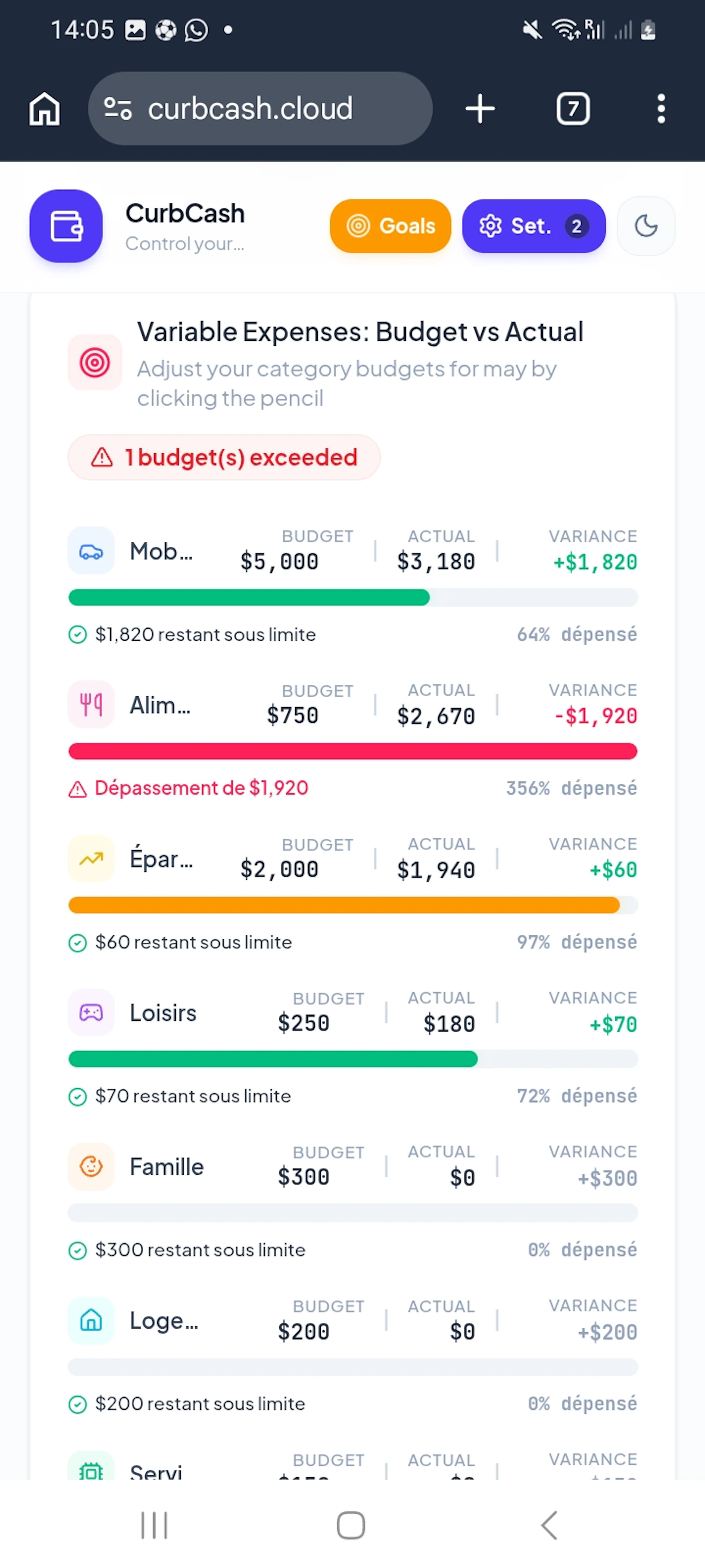 CurbCash — Budget de Famille  screenshot 4