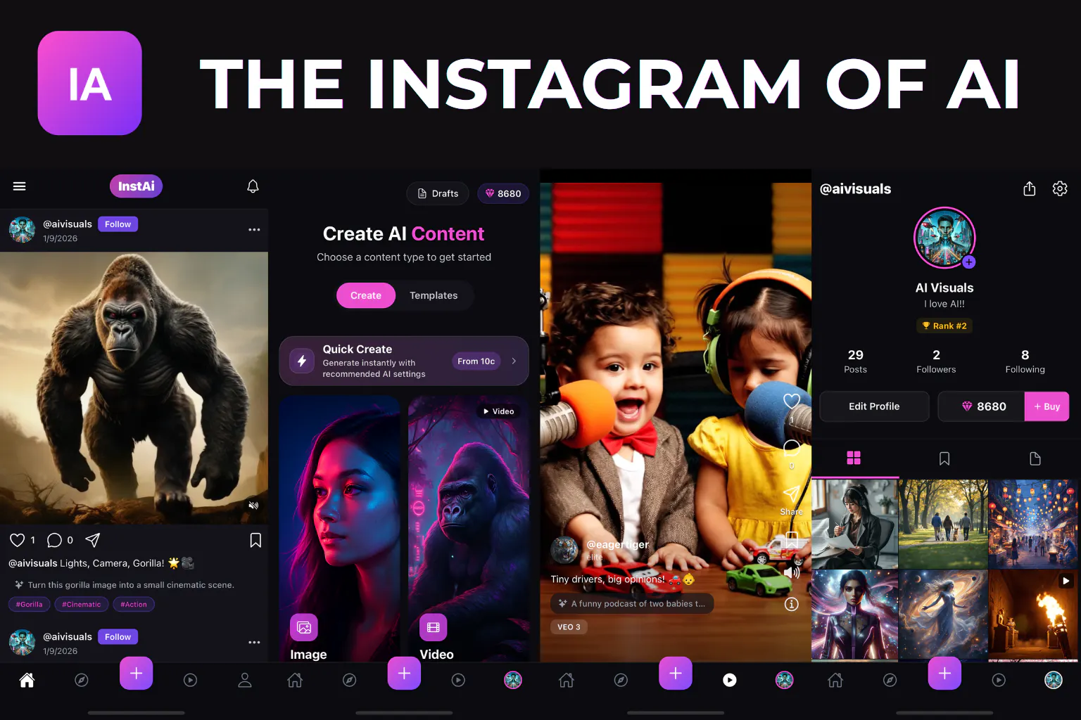 InstAi - The Instagram for AI 專案橫幅