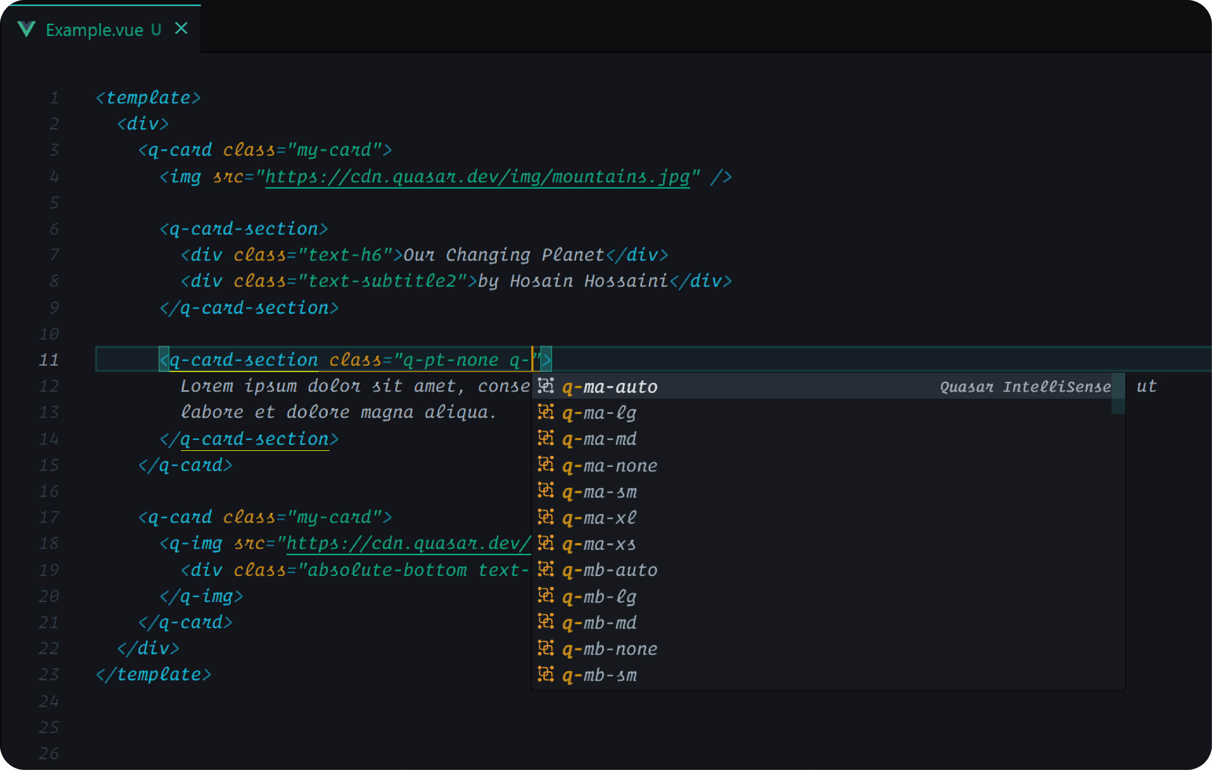 Quasar Intellisense media 1