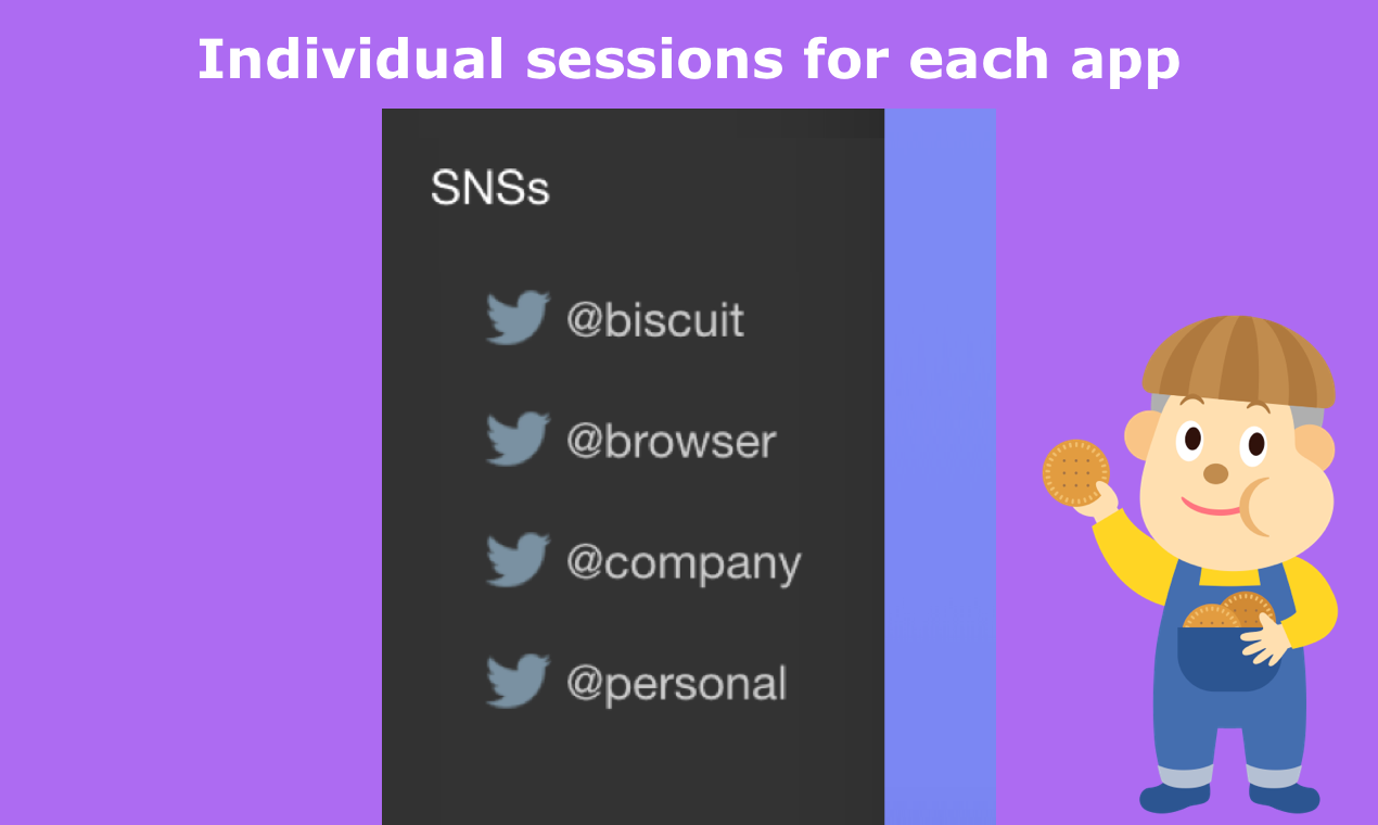 Individual sessions for each app