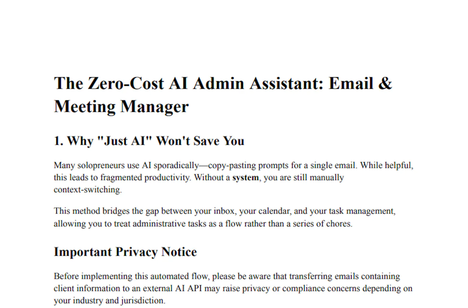 Zero-Cost AI Admin Assistant screenshot 2