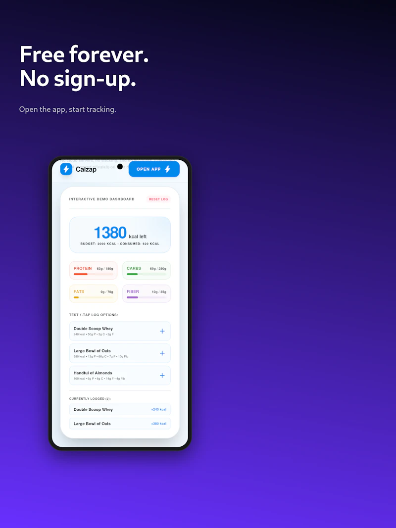 Calzap screenshot 1