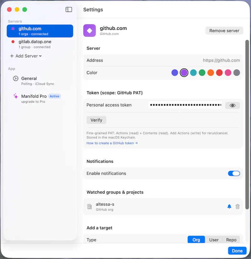 ManifoldCI — Pipelines Monitor for Mac  screenshot 5