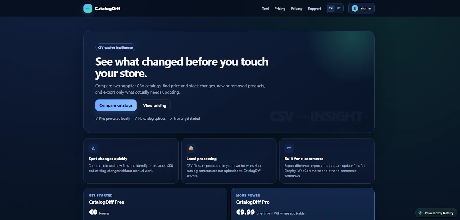 CatalogDiff screenshot 1
