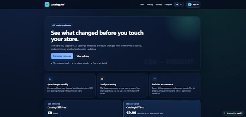 CatalogDiff screenshot 1