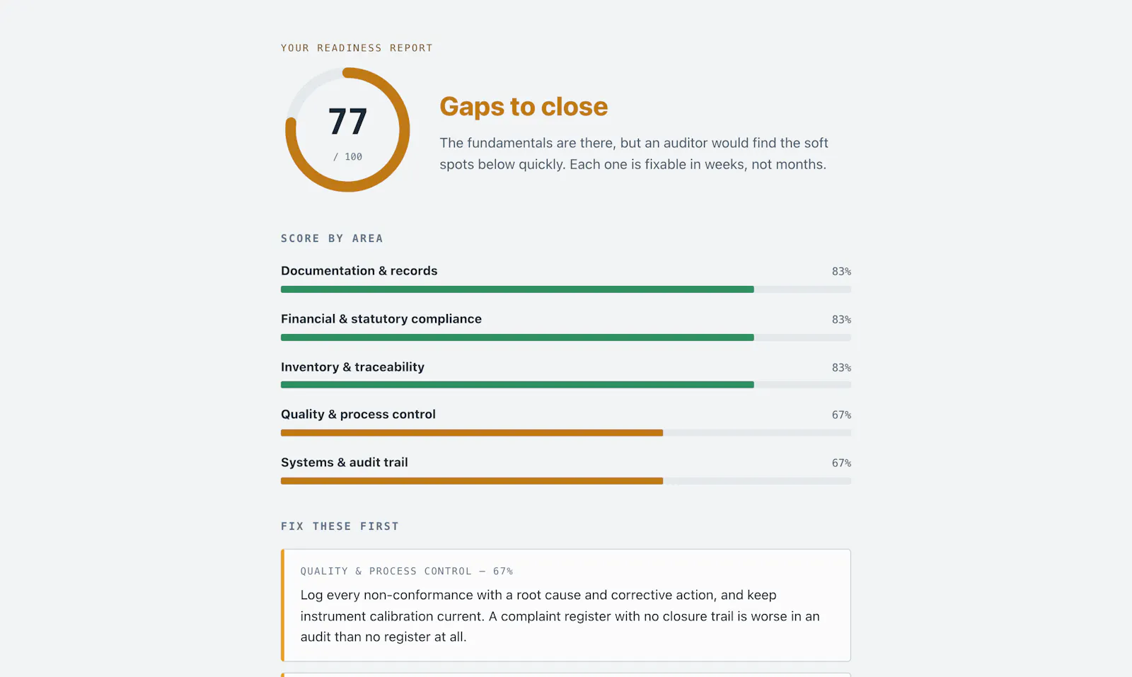 Factory Audit Readiness Score screenshot 4