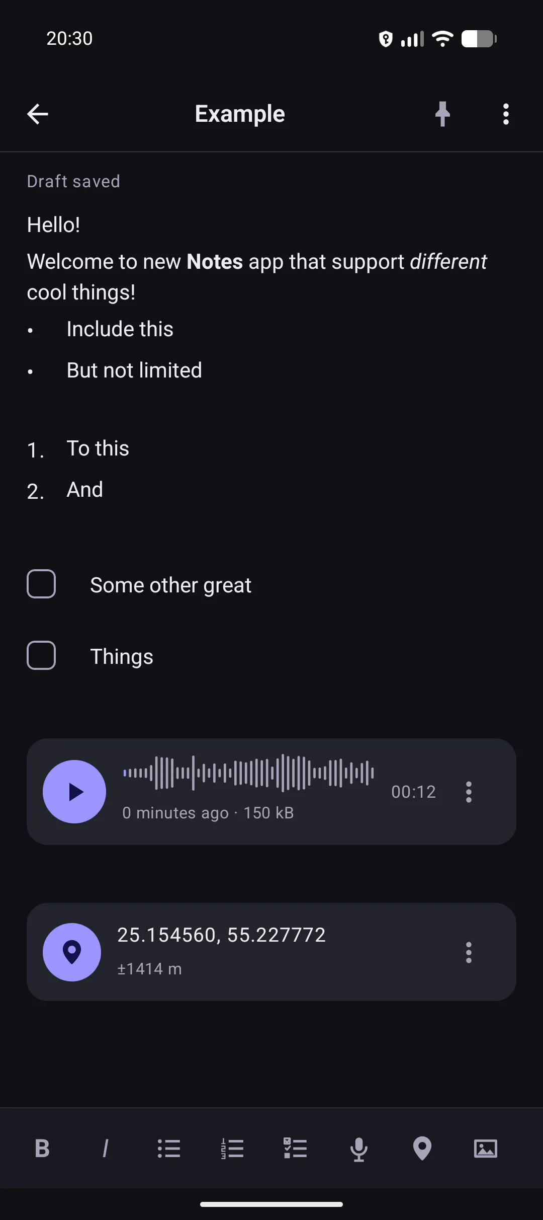 Notes: private & encrypted screenshot