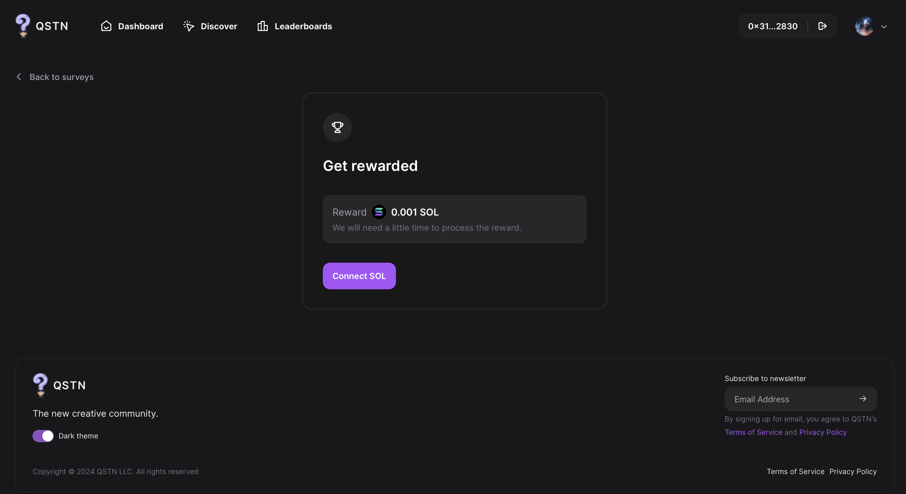 Get Paid for Your Data: QSTN screenshot 3 Get Paid for Your Data: QSTN screenshot 3