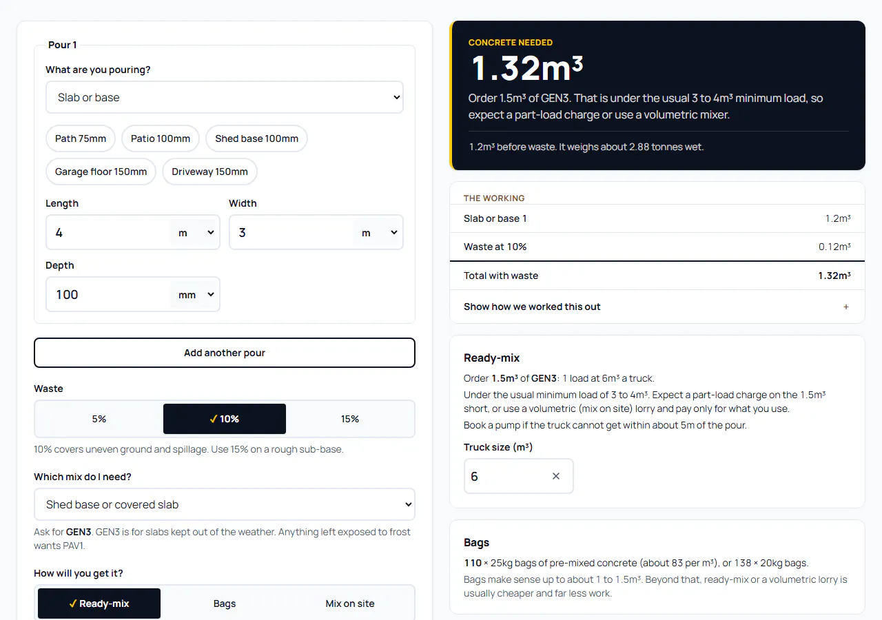Concrete Calculator UK gallery image