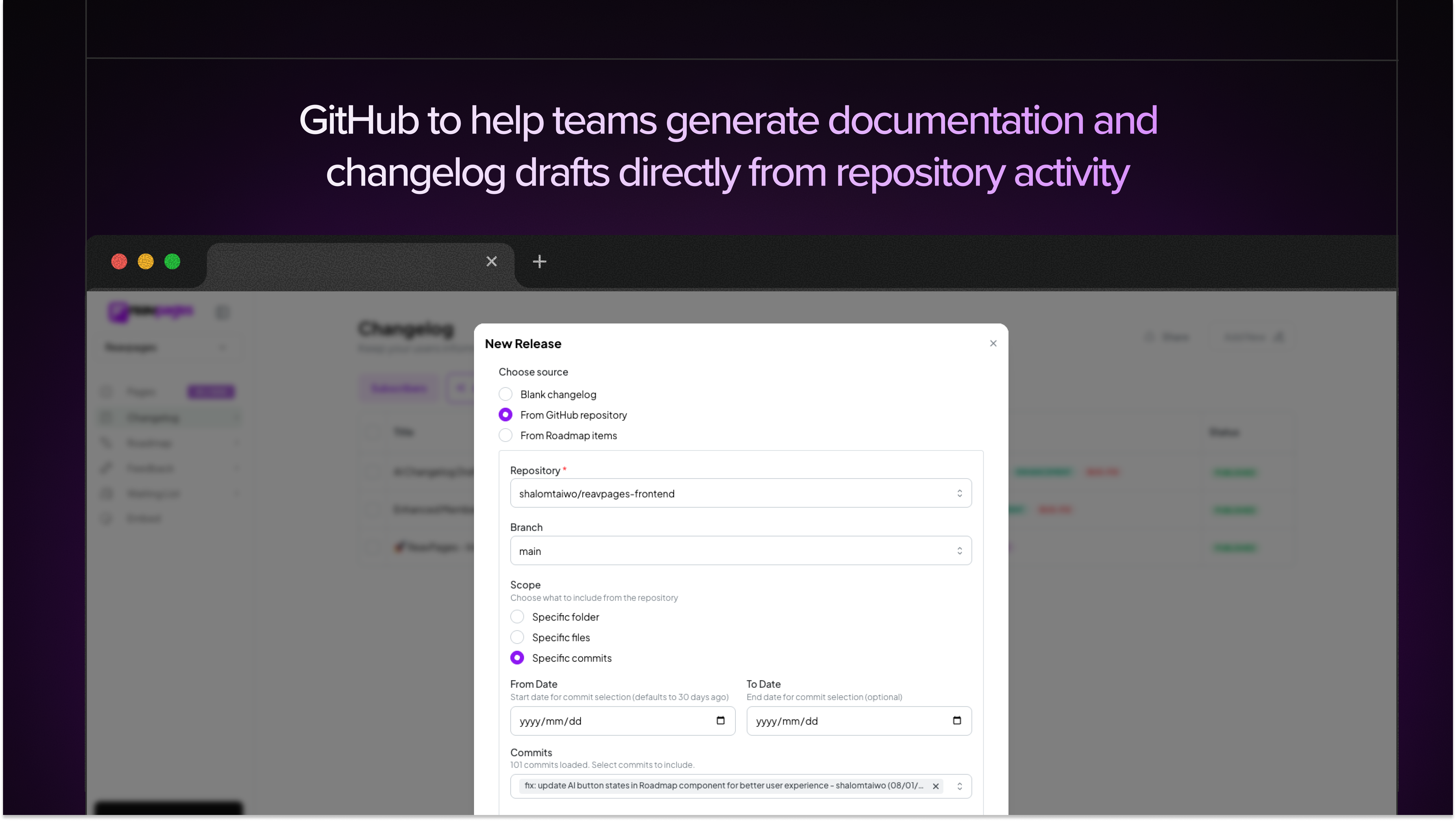 ReavPages - Screenshot 3 showing product features and functionality