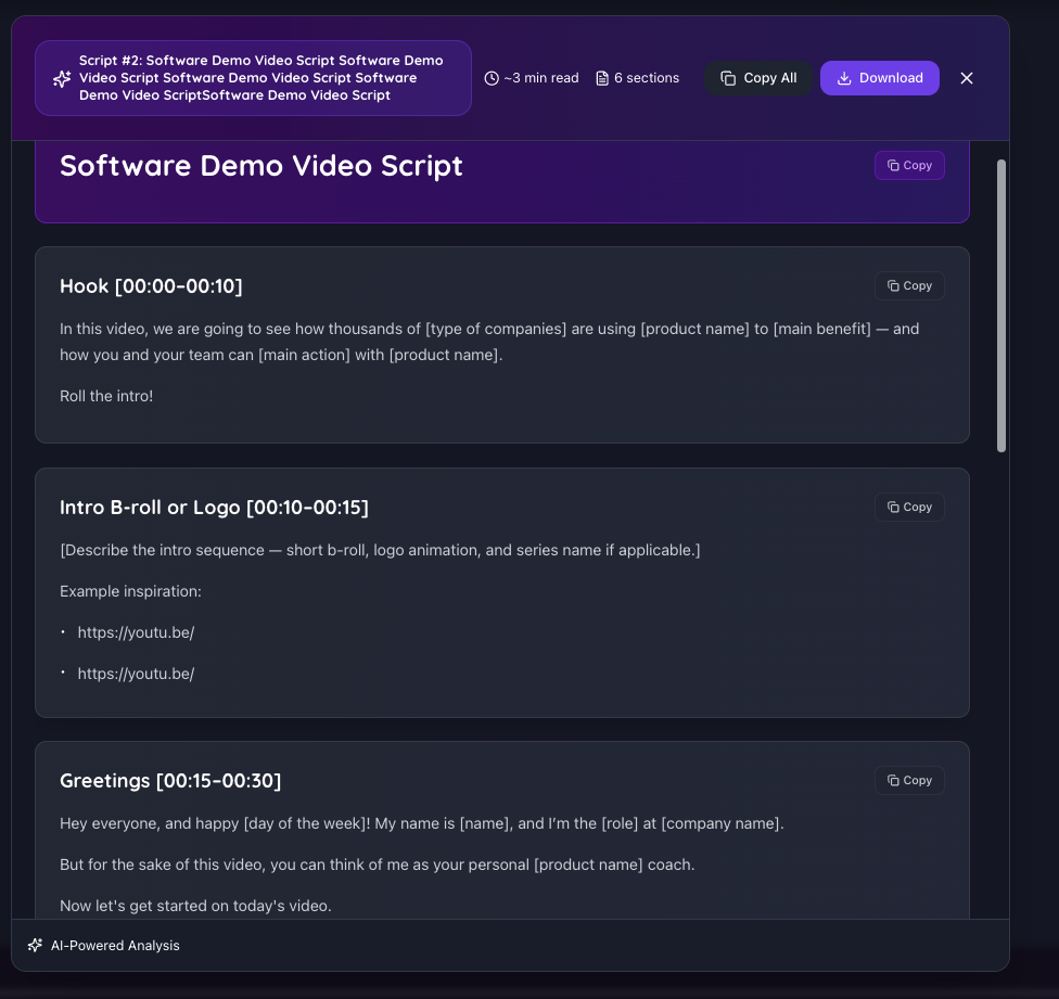 Infrasity Video Script Generator - Screenshot 4 preview
