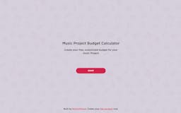 Music Project Budget Calculator media 1