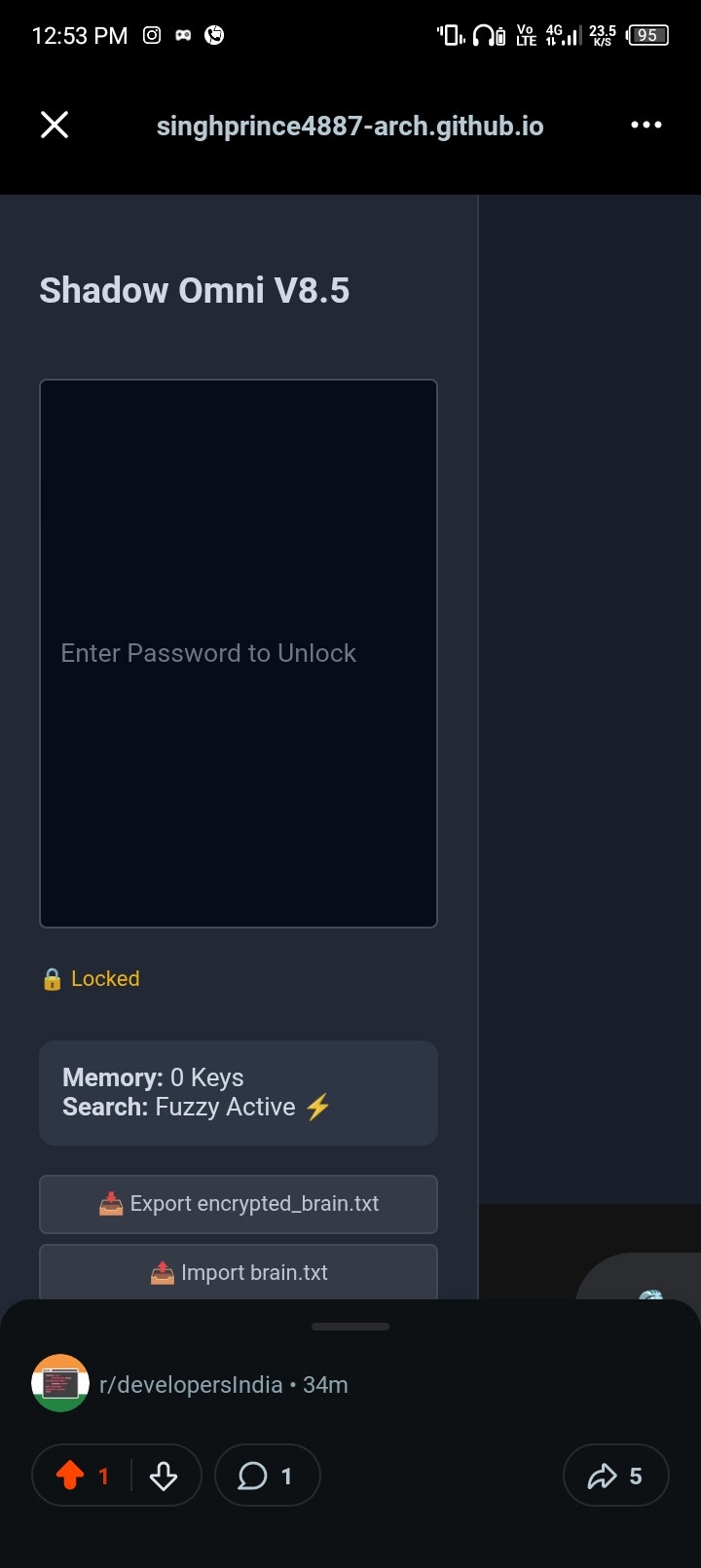 Shadow Omni V8.5 - Screenshot 2 showing product features and functionality