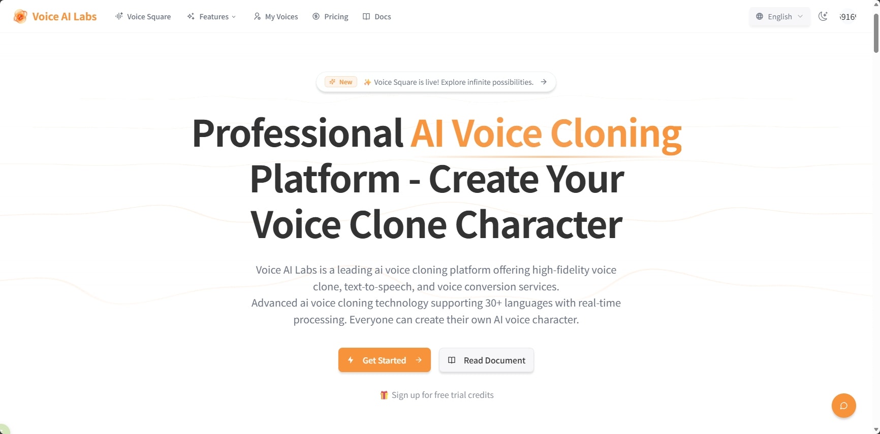 VoiceAILabs - Main product screenshot demonstrating key features and user interface