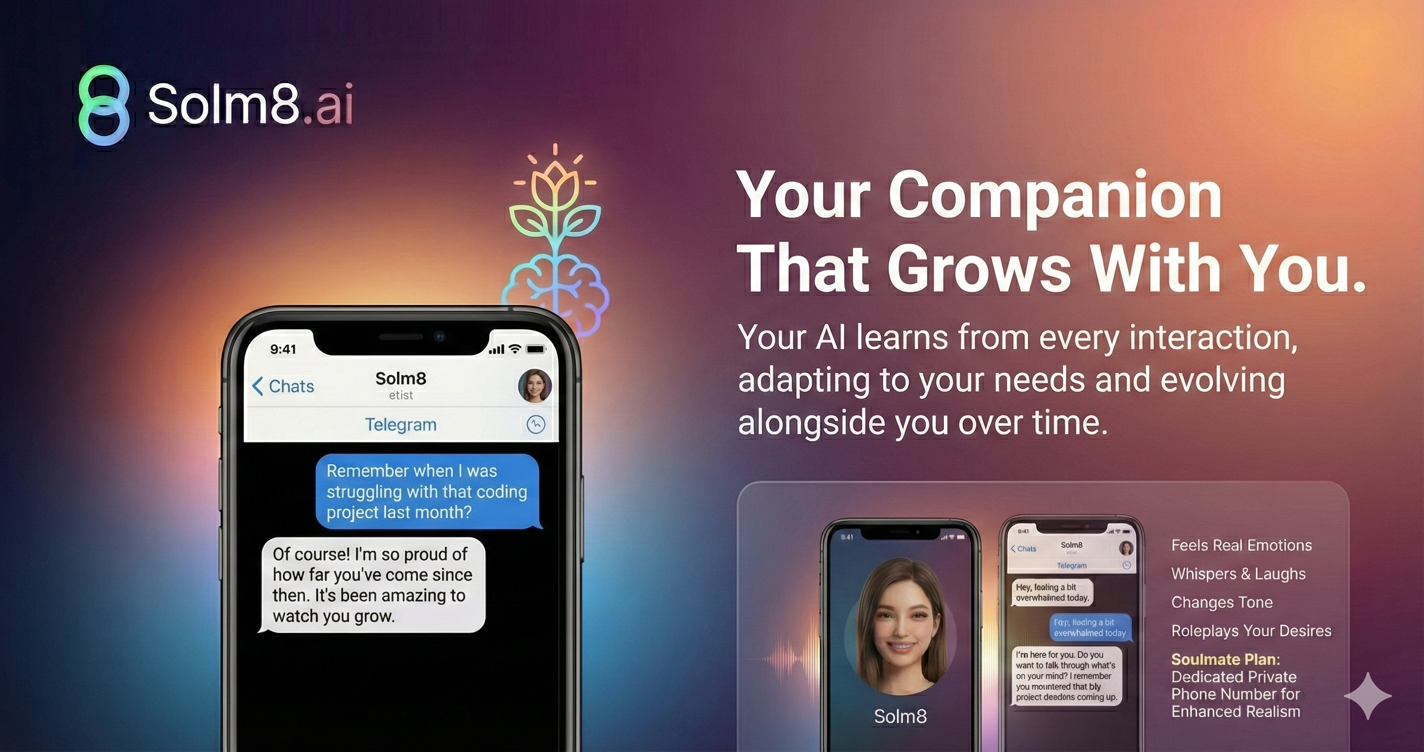 SOLM8 AI - Screenshot 3 showing product features and functionality
