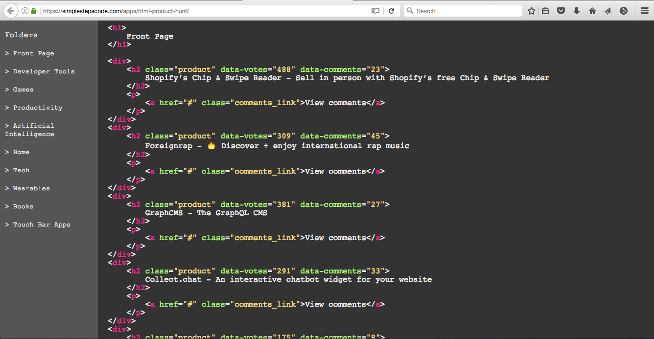 HTML Product Hunt gallery image