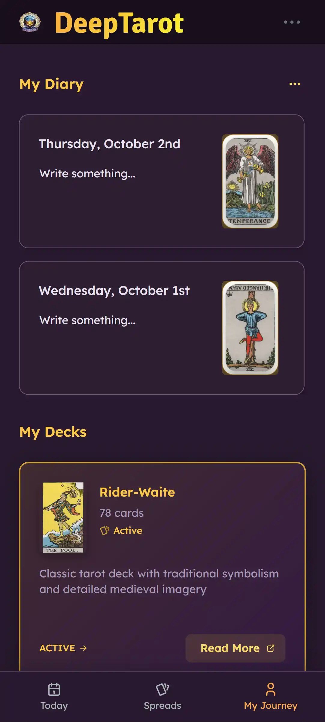 Diepe Tarot - De beste tarot-app met 3D-animaties, AI en 0-tracking! media 8