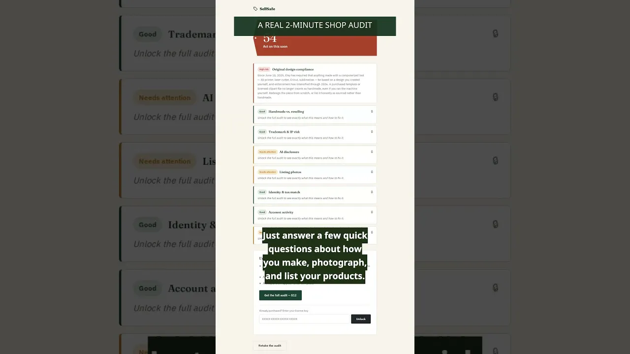 SellSafe — Etsy Shop Compliance Audit gallery image