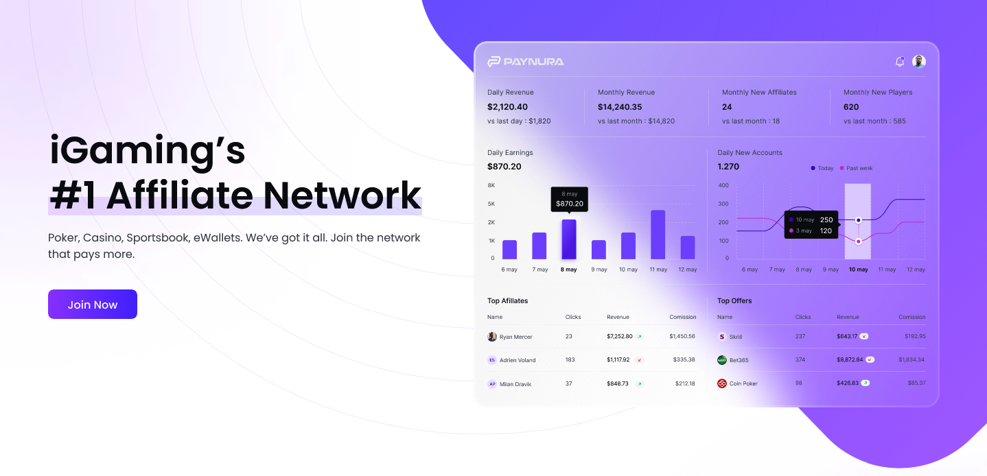 Paynura Affiliate Network - Main screenshot showing features and interface