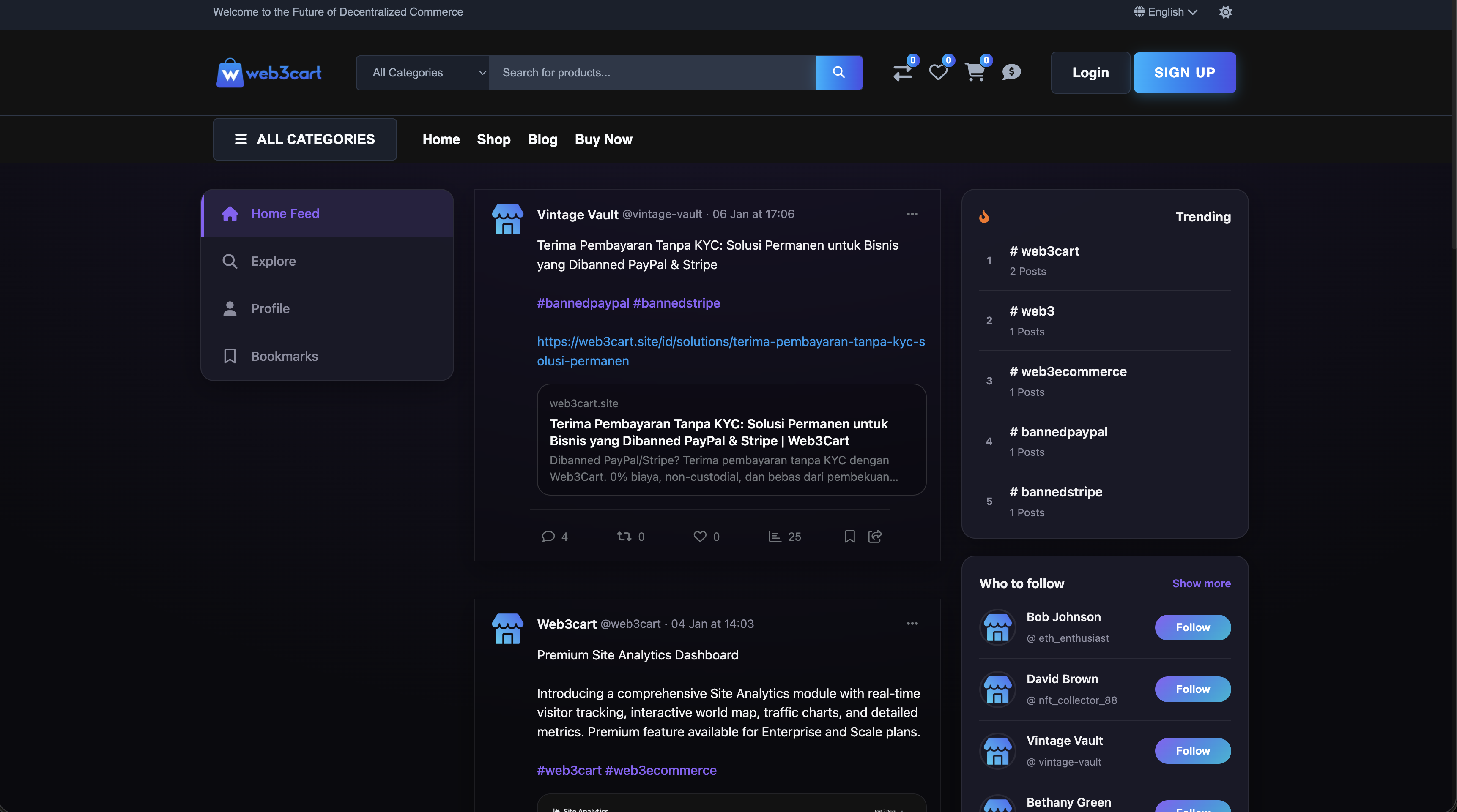 Web3Cart - Screenshot 2 showing product features and functionality