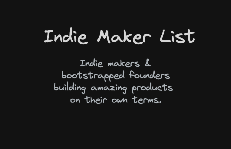 Indie Maker List gallery image