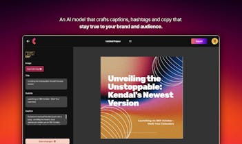Captura de pantalla de la interfaz fácil de usar de Kendal, que permite a los usuarios ingresar sus especificaciones de marca para publicaciones personalizadas.