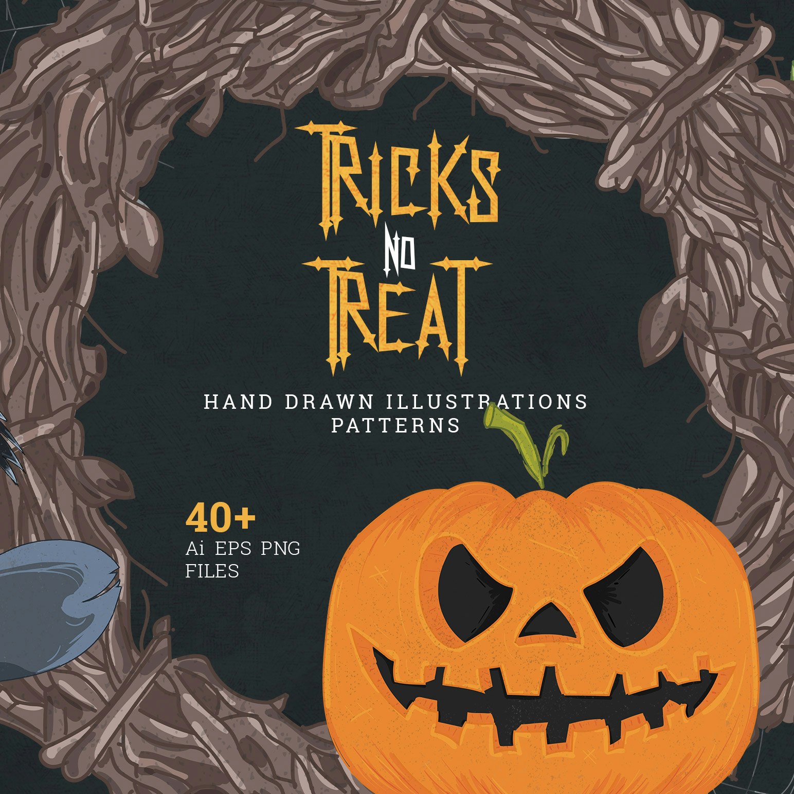 40+ Hand Drawn Halloween Illustrations