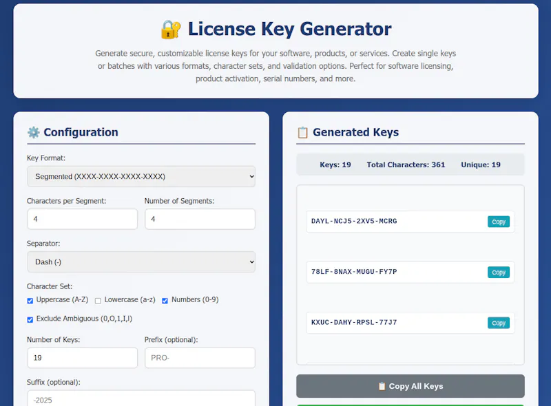 FreeWWW Key Generator Tool screenshot 1