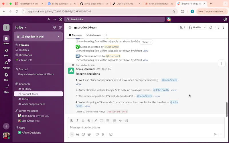 Slack Decisions Tracker screenshot 3