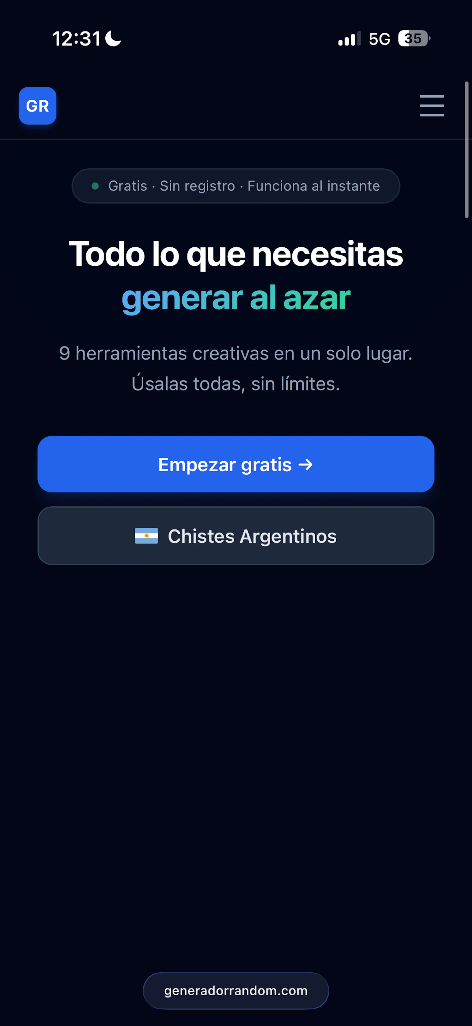 GeneradorRandom.com screenshot 1