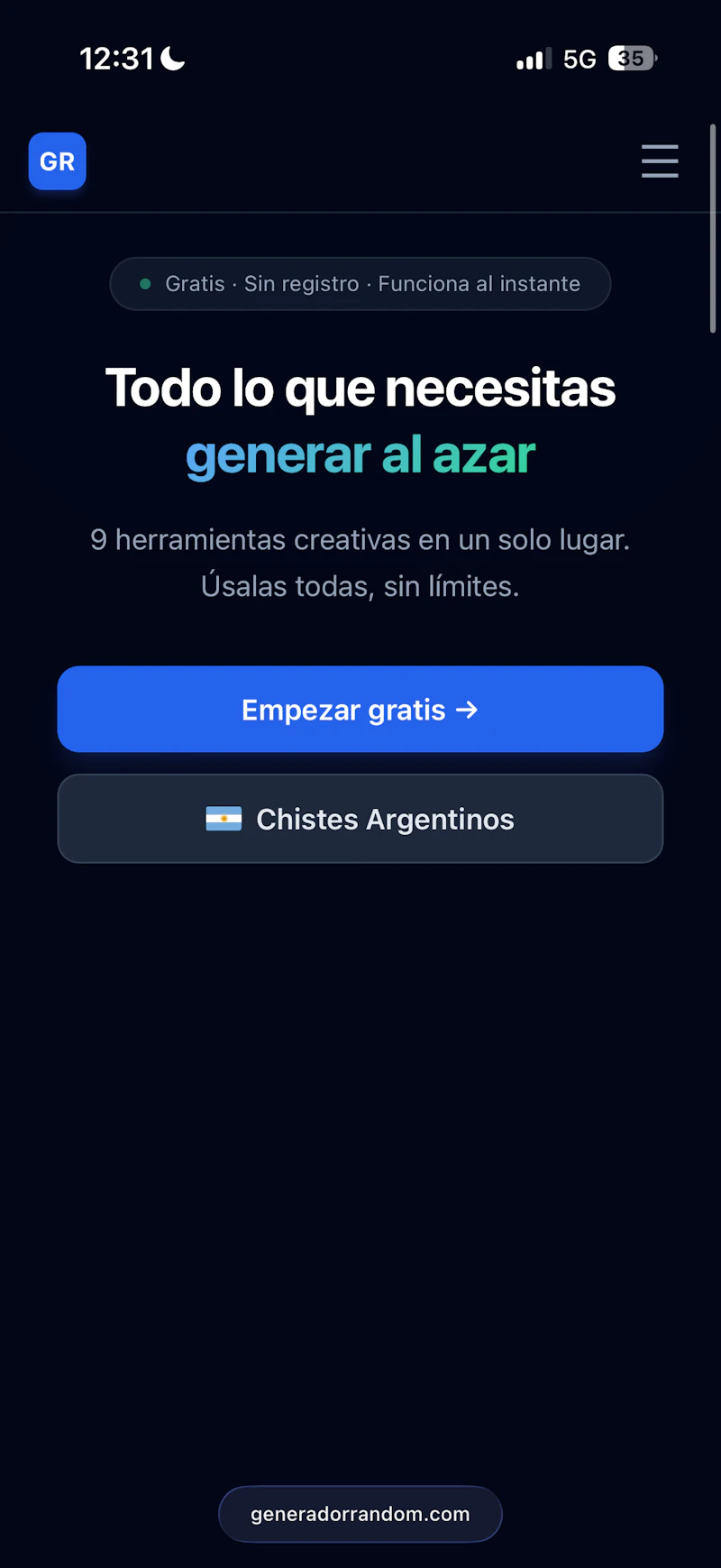 GeneradorRandom.com screenshot 1
