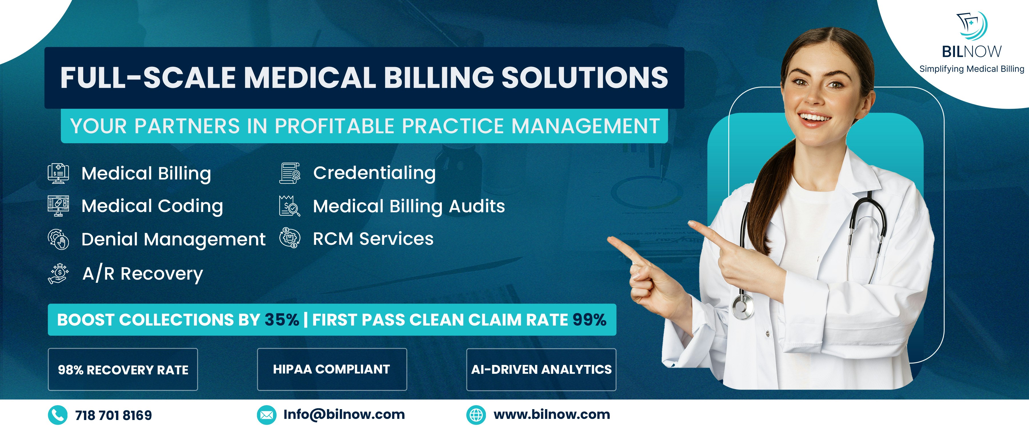 BILNOW Medical Billing - Main product screenshot demonstrating key features and user interface