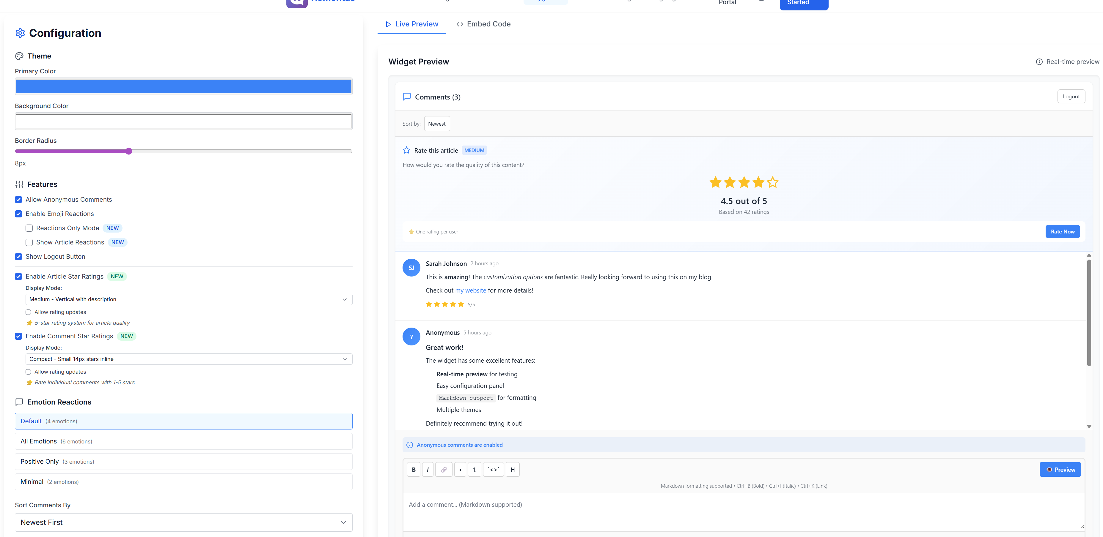 Komentas - Screenshot 2 showing product features and functionality