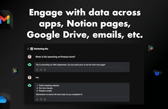 Captura de tela mostrando o acesso perfeito a dados, arquivos e bate-papo no Seu Google Personalizado.