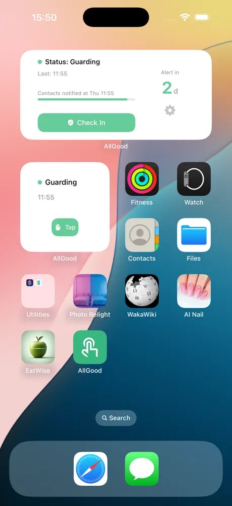 All Good – Check In Alerts - Screenshot 2 showing product features and functionality