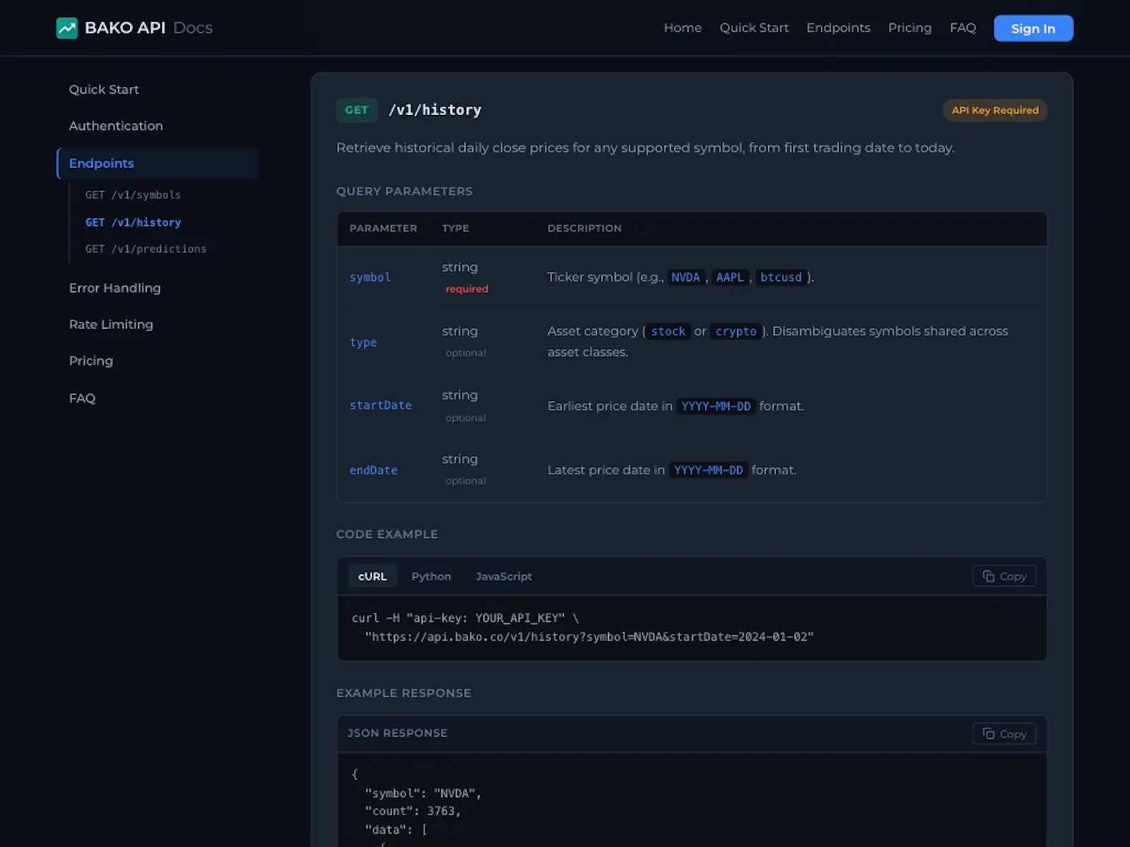 BAKO API screenshot 12