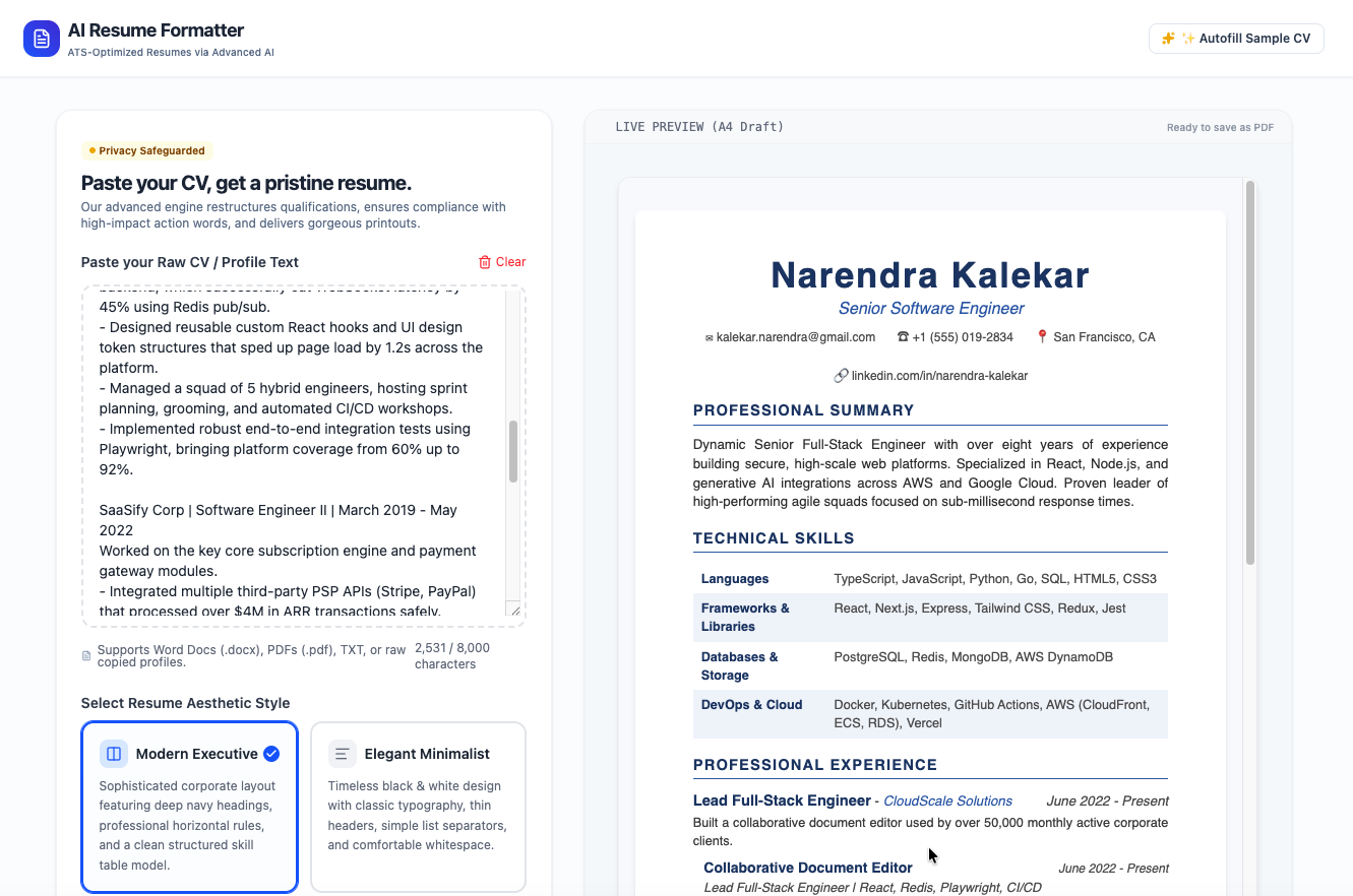 AI Resume Formatter gallery image