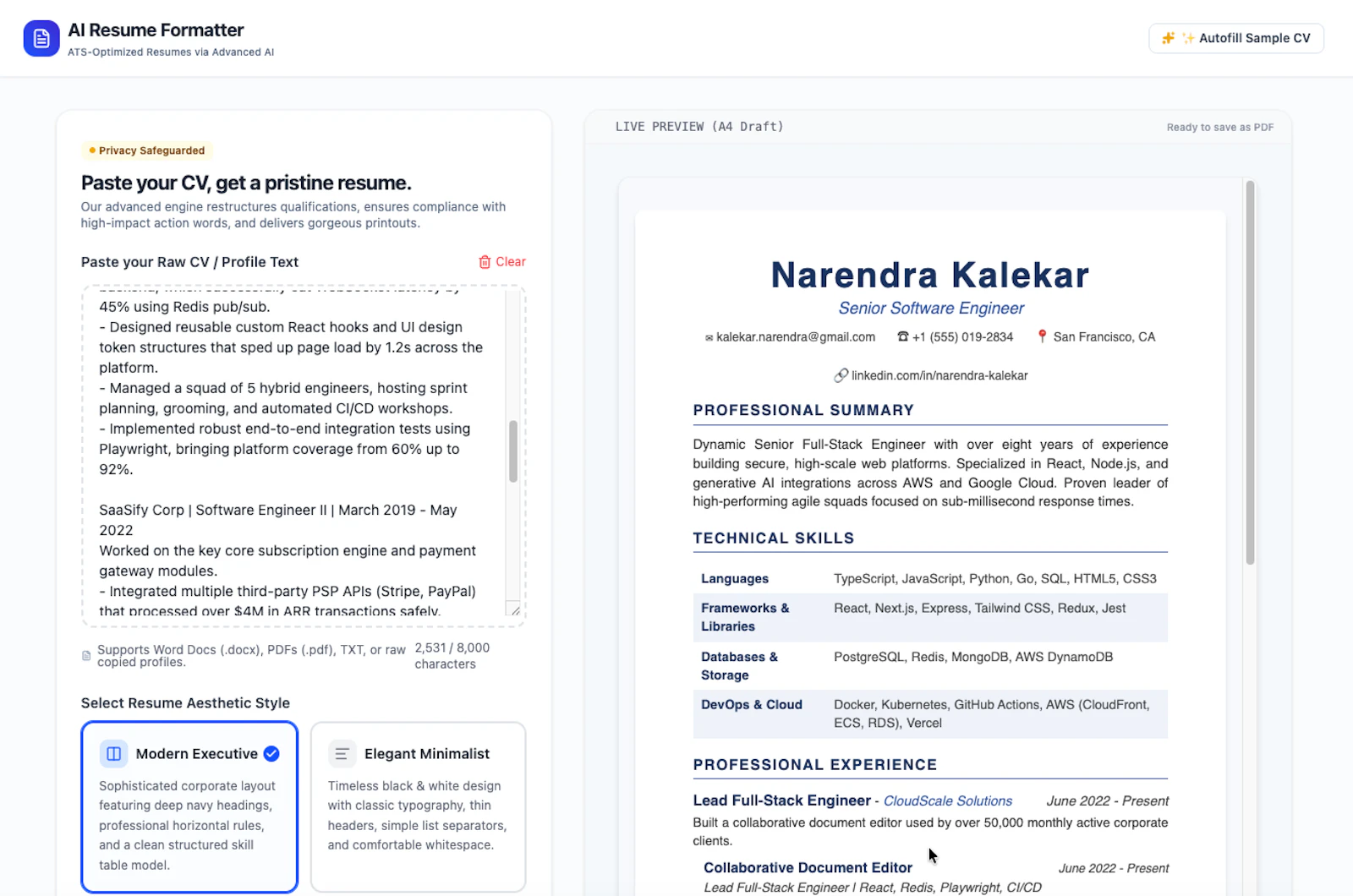 AI Resume Formatter screenshot 3