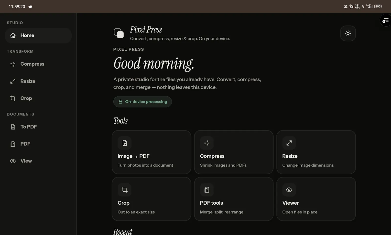 Pixel Press -100% offline Pdf & img tool screenshot 1