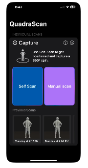 Fit:match's QuadraScan - Main product screenshot demonstrating key features and user interface