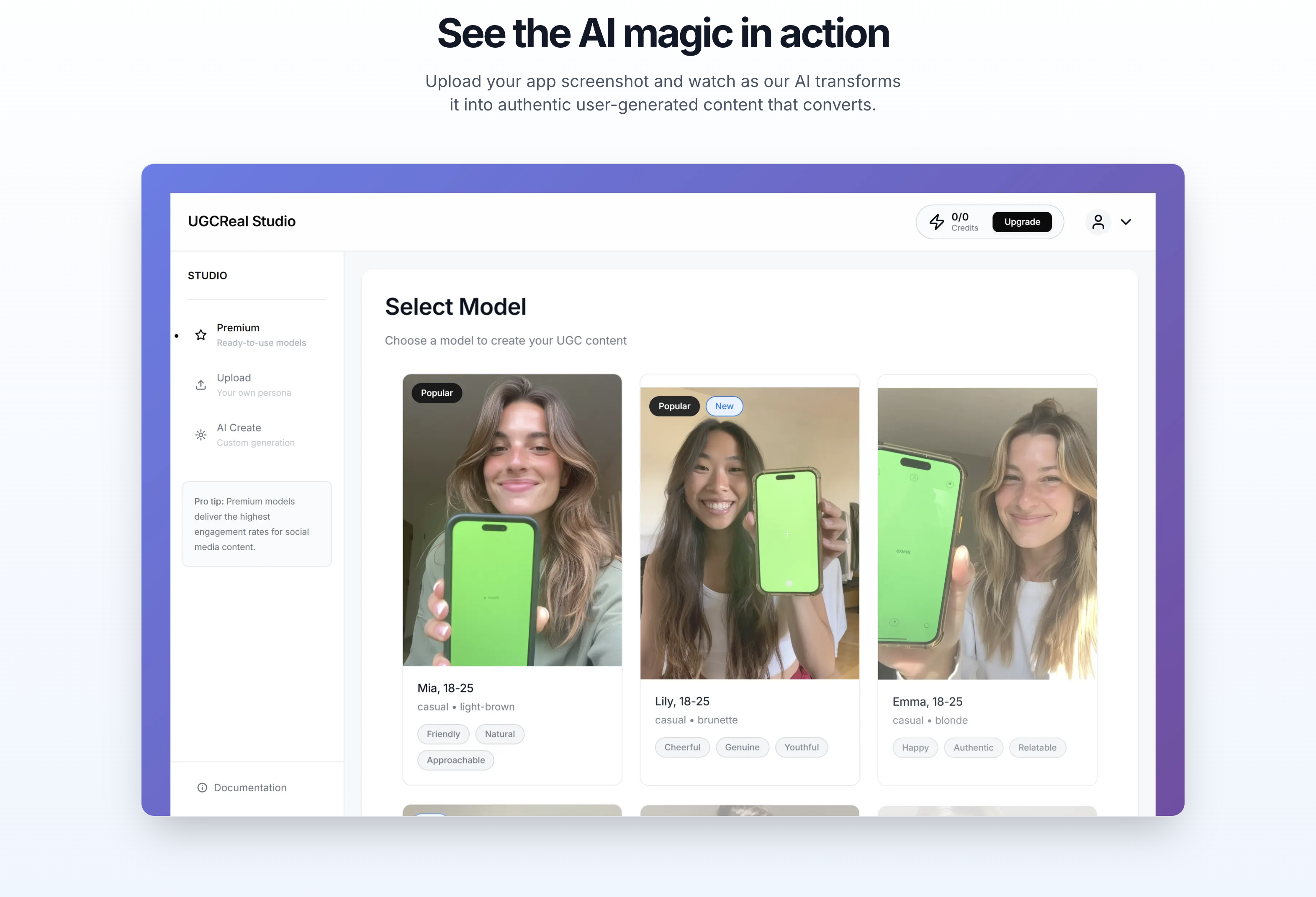 Ugcreal - APP ekran görüntülerini saniyeler içinde viral UGC'ye dönüştürün medya 2