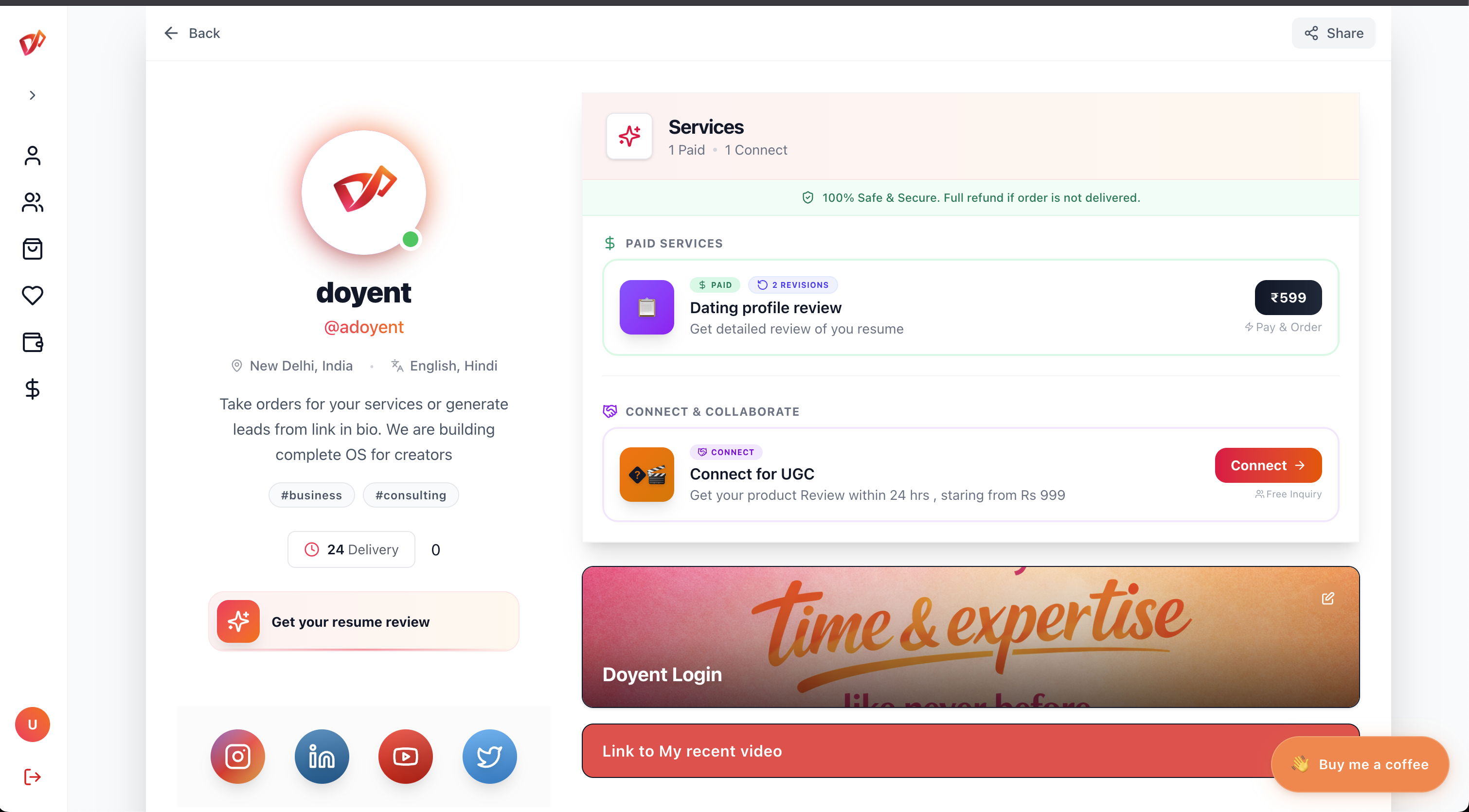Doyent - Main product screenshot demonstrating key features and user interface