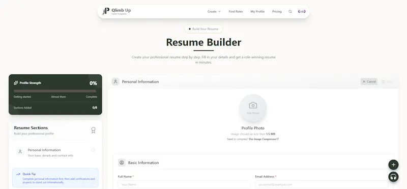 QlimbUp Free AI Career Toolkit screenshot 2