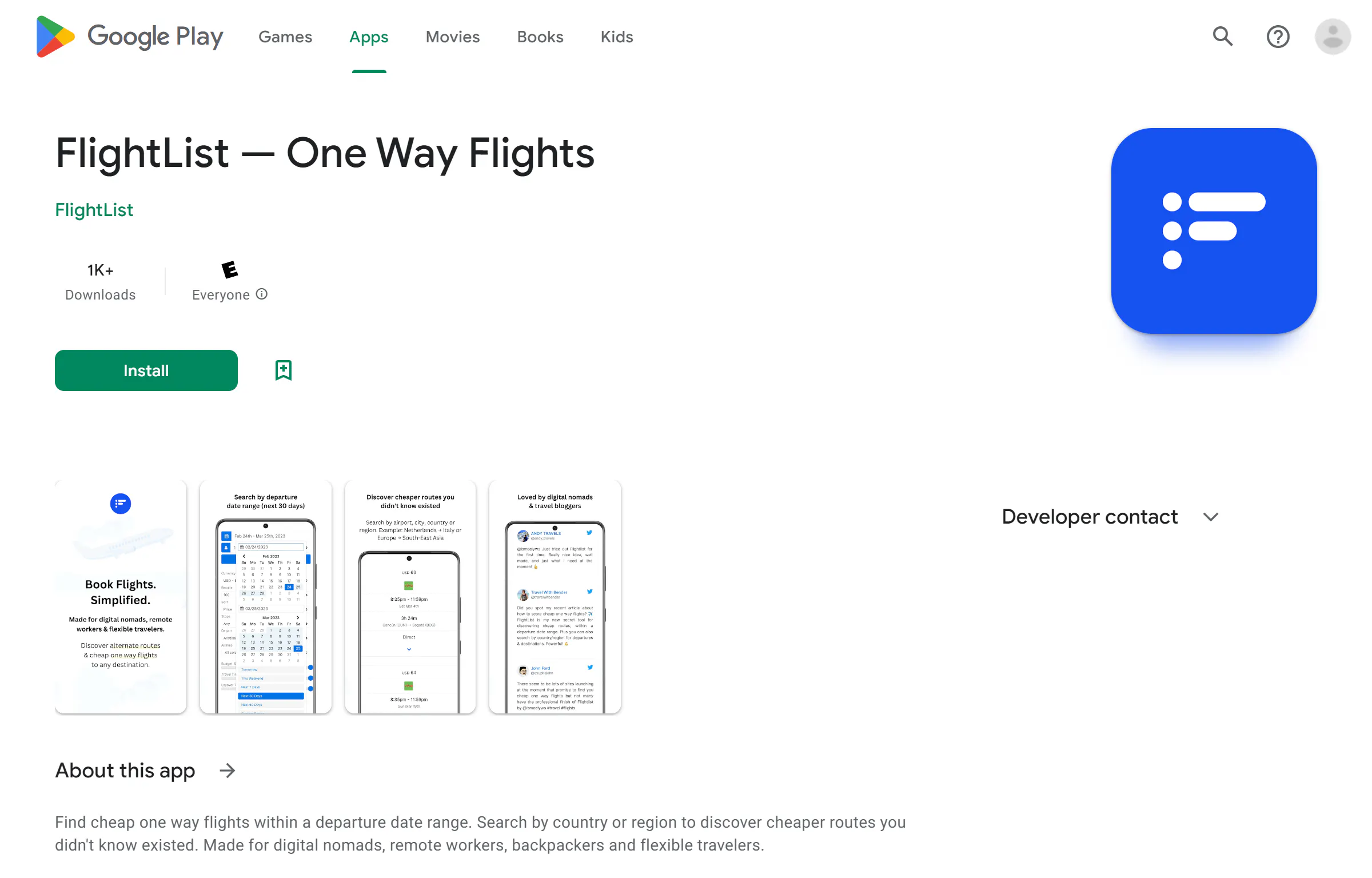 FlightList Android App gallery image