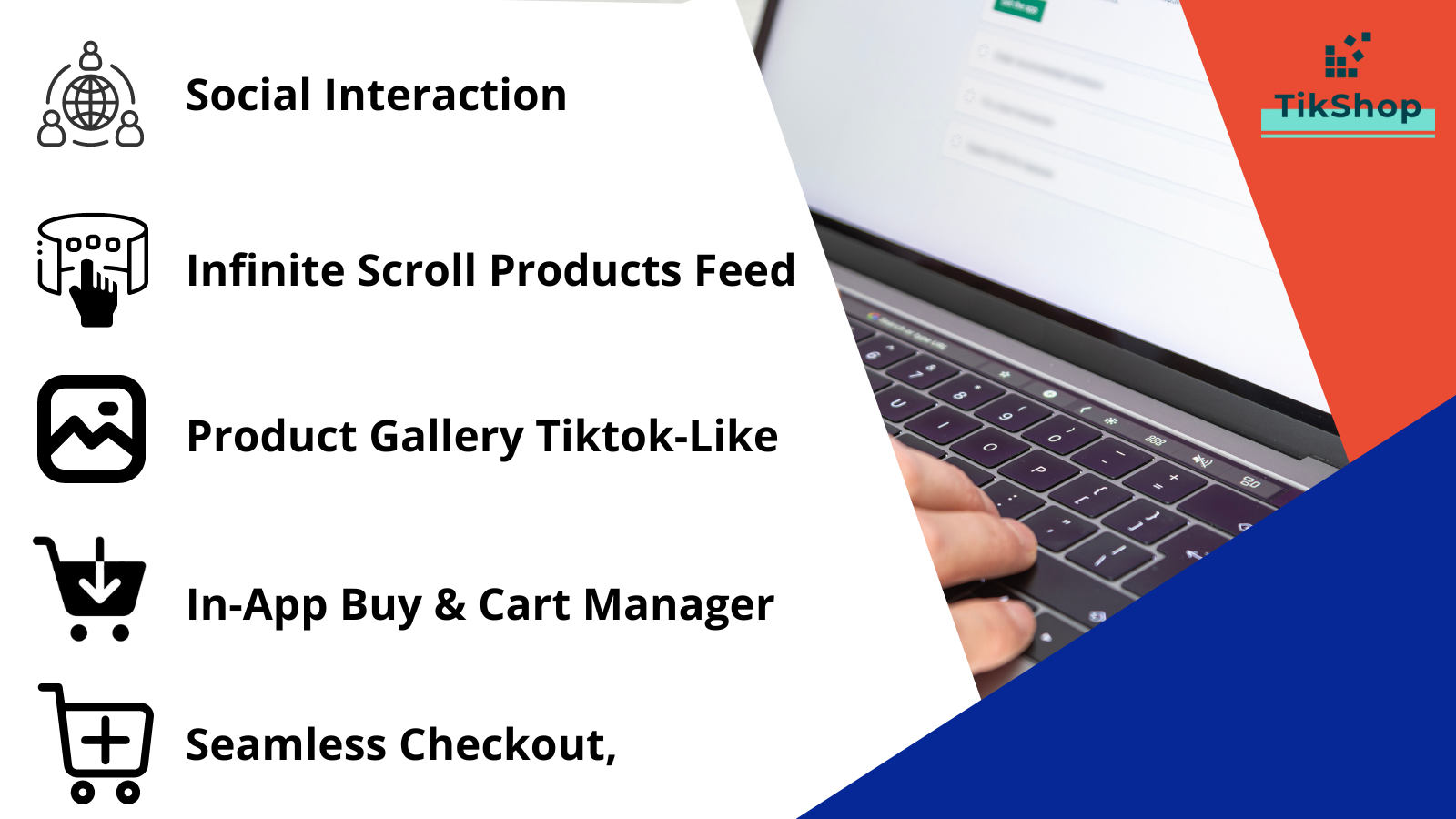 Tikshop- 사회적 경험 - Shopify 매장을 Tiktok와 같은 소셜 미디어로 전환하십시오 미디어 5